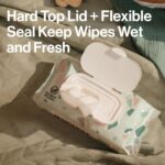 Image of a pack of 60-count unscented plant-based baby wipes with a Geo Mood pattern and a flip-top lid.